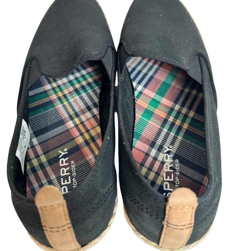Sperry Black Canvas Slip-On Espadrille Sneakers - Picture 7 of 9